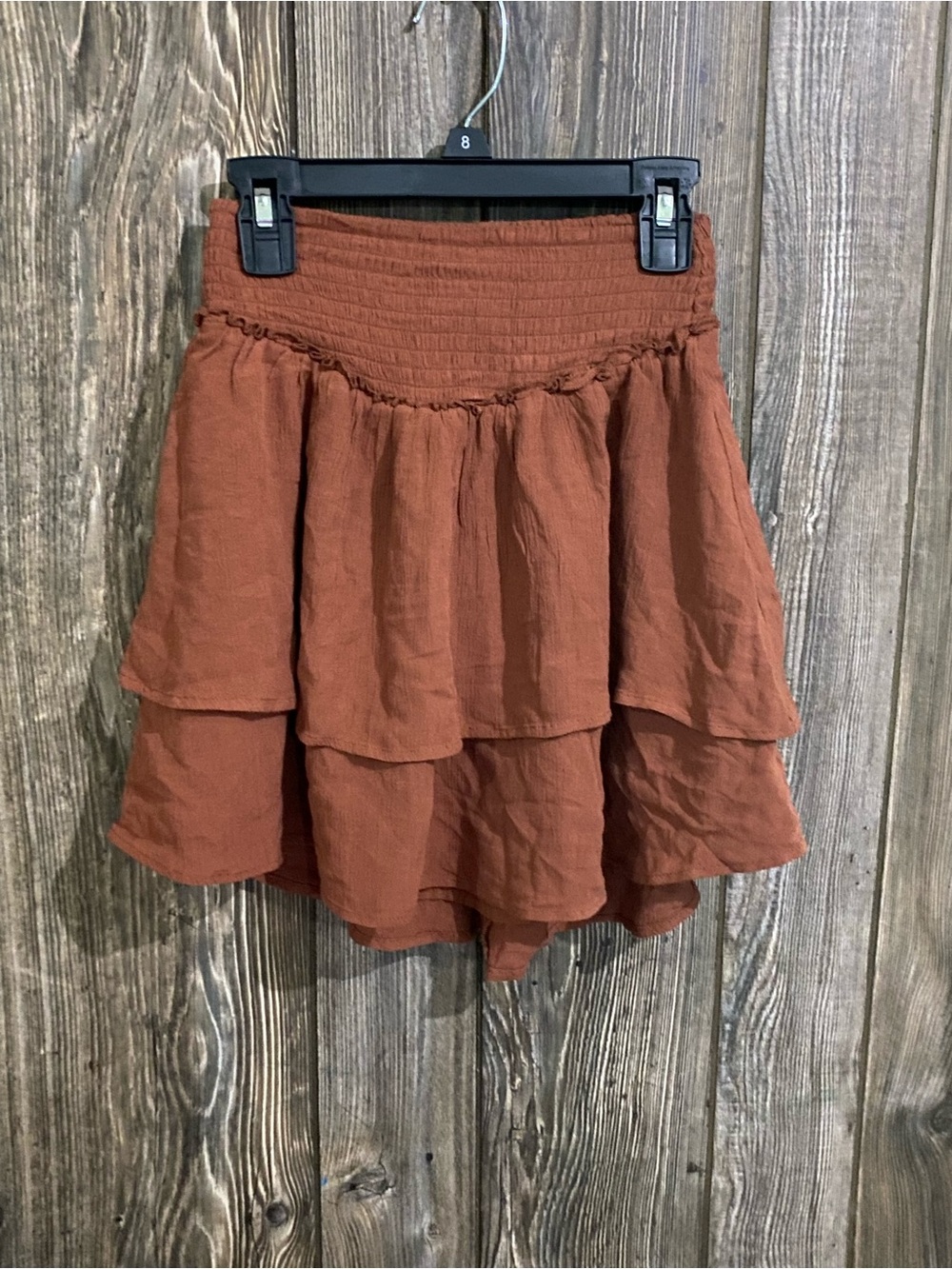 Hollister Rust-Toned Tiered Skater Skirt